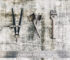 Leather craft tools on a work table background. Leather craftmans work desk