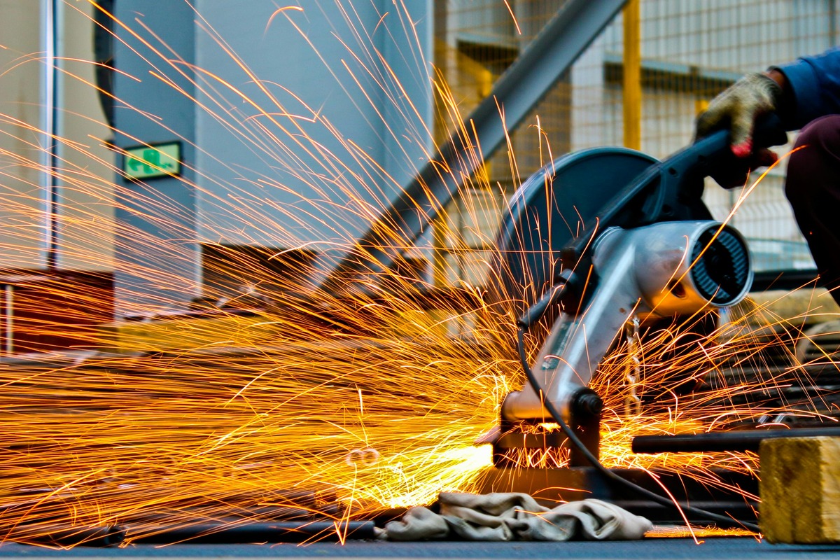 person working on a circular saw